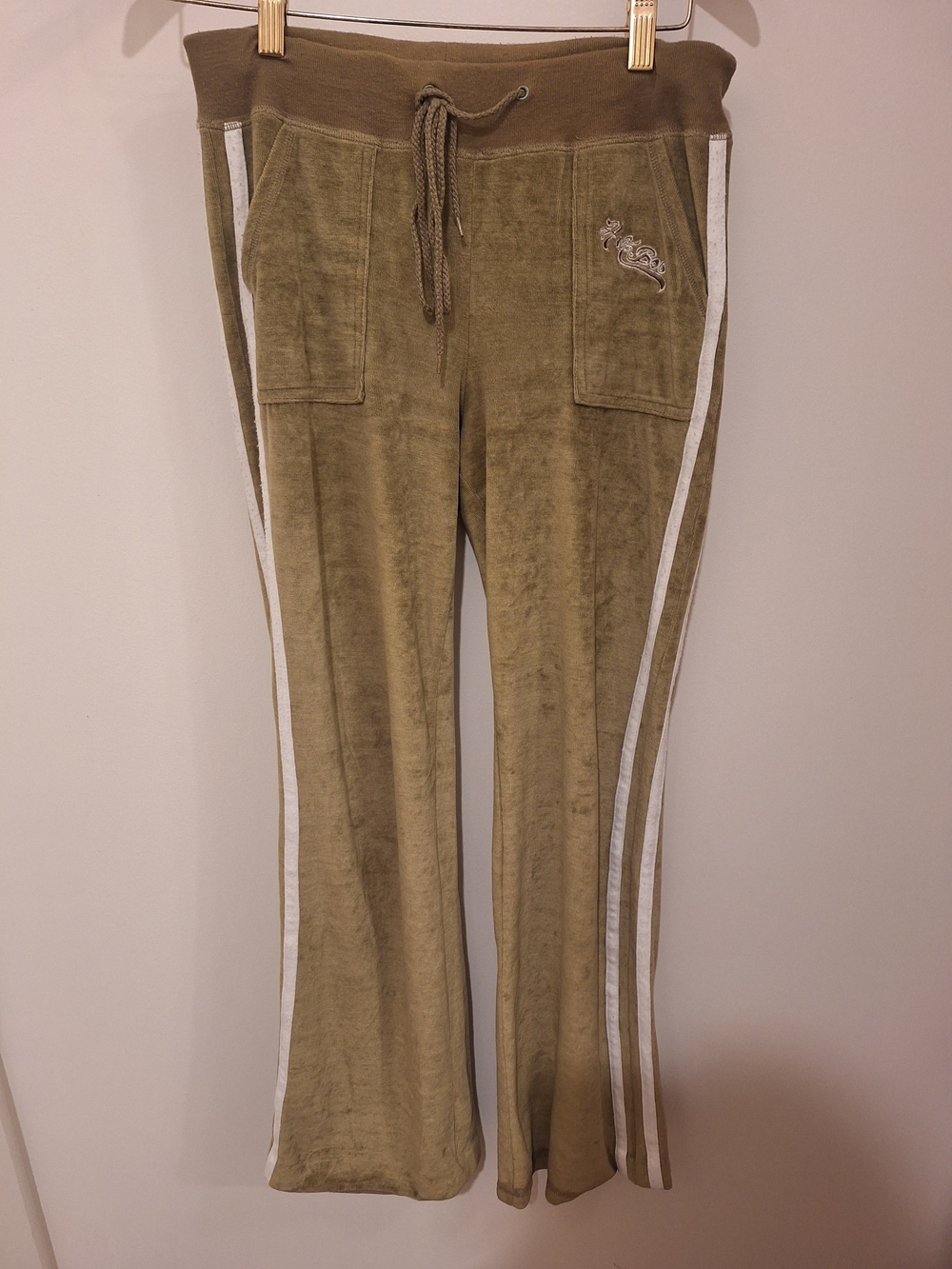 Hale Bob Olive Green Velour Track Jacket with White Stripes - Picture 7 of 11